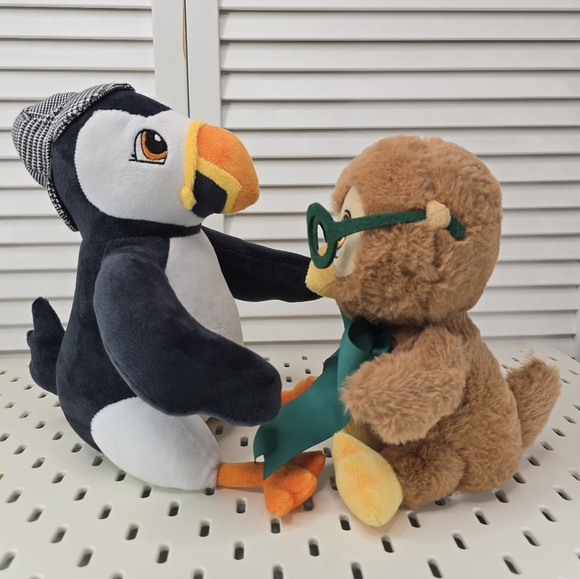 YOUNG PUFFIN & THE MONSTER Plush Toy Set Owl & Puffin Storybook Duo Collector's‎ - Picture 4 of 9